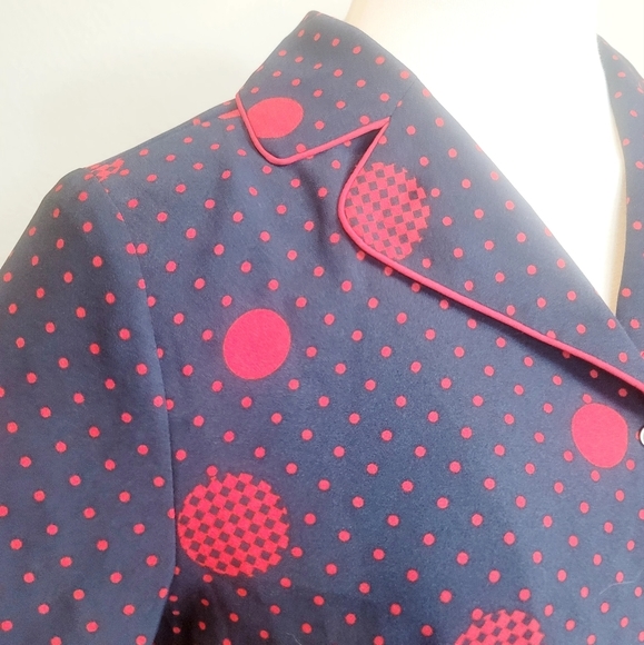 1901 GEOMETRIC PATTERN NOTCHED COLLAR BUTTON-UP LONG SLEEVE WOMEN'S SHIRT SMALL - Picture 15 of 16